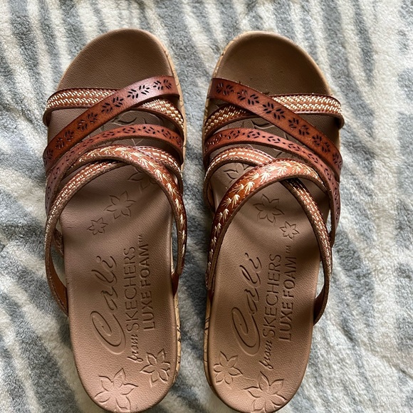 Skechers Women's Tan and Brown Sandals - Picture 1 of 3